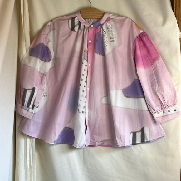 NWT Ami girls 3/4 sleeve flowy button shirt size 140 or 8 - Picture 5 of 14